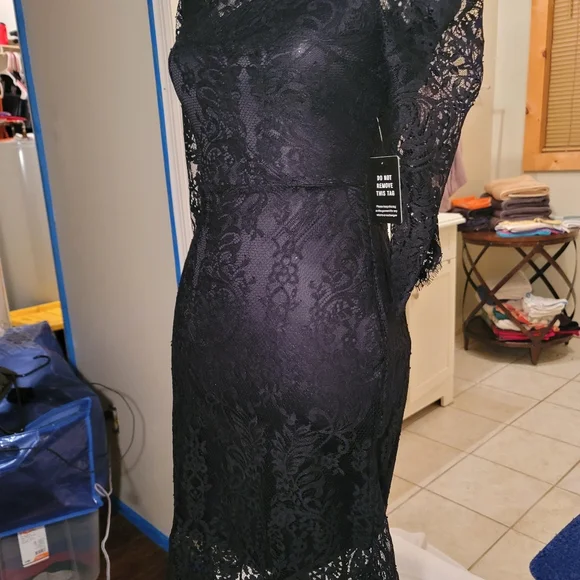 Express | Dresses | Brand New Nwt Express Xxs Black Slip Dress With Lace  Overlay | Poshmark